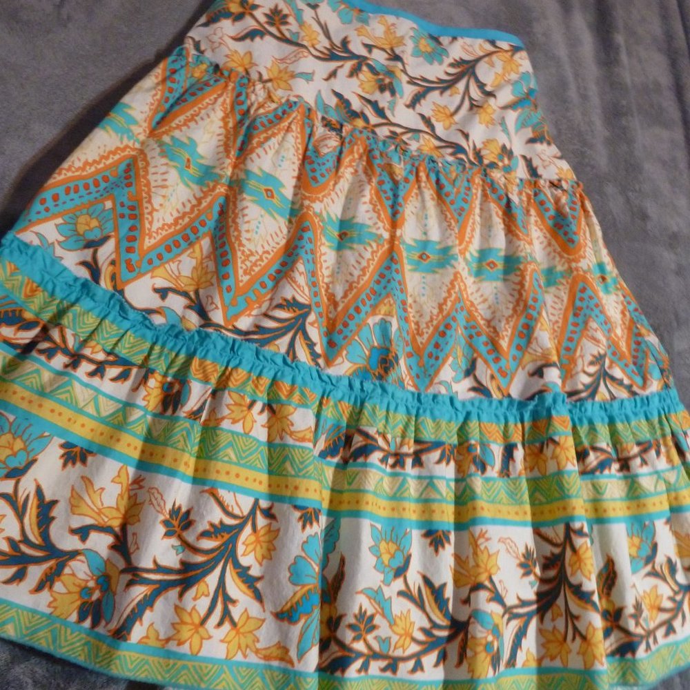 Summer Pretty Colorful Tiered Skirt  w/ zipper